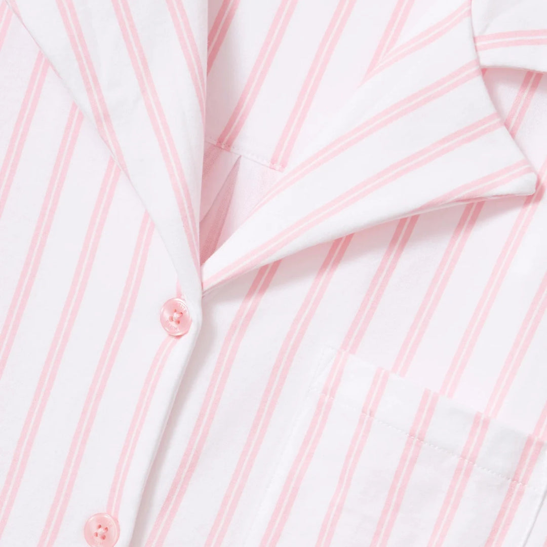 Women's Olivia Wide Leg Pajama Set in Pink Stripe