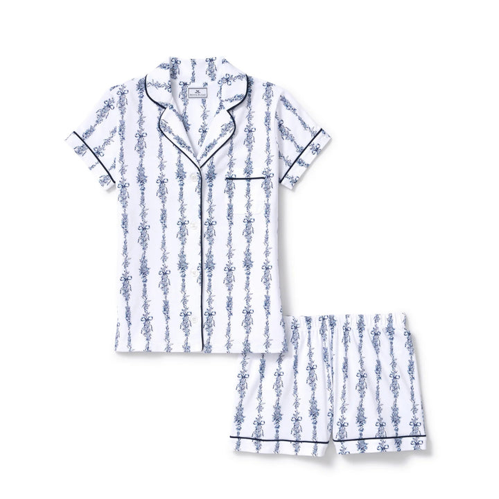 Women's Pima Shortie Short Set in Navy Mayfair Toile