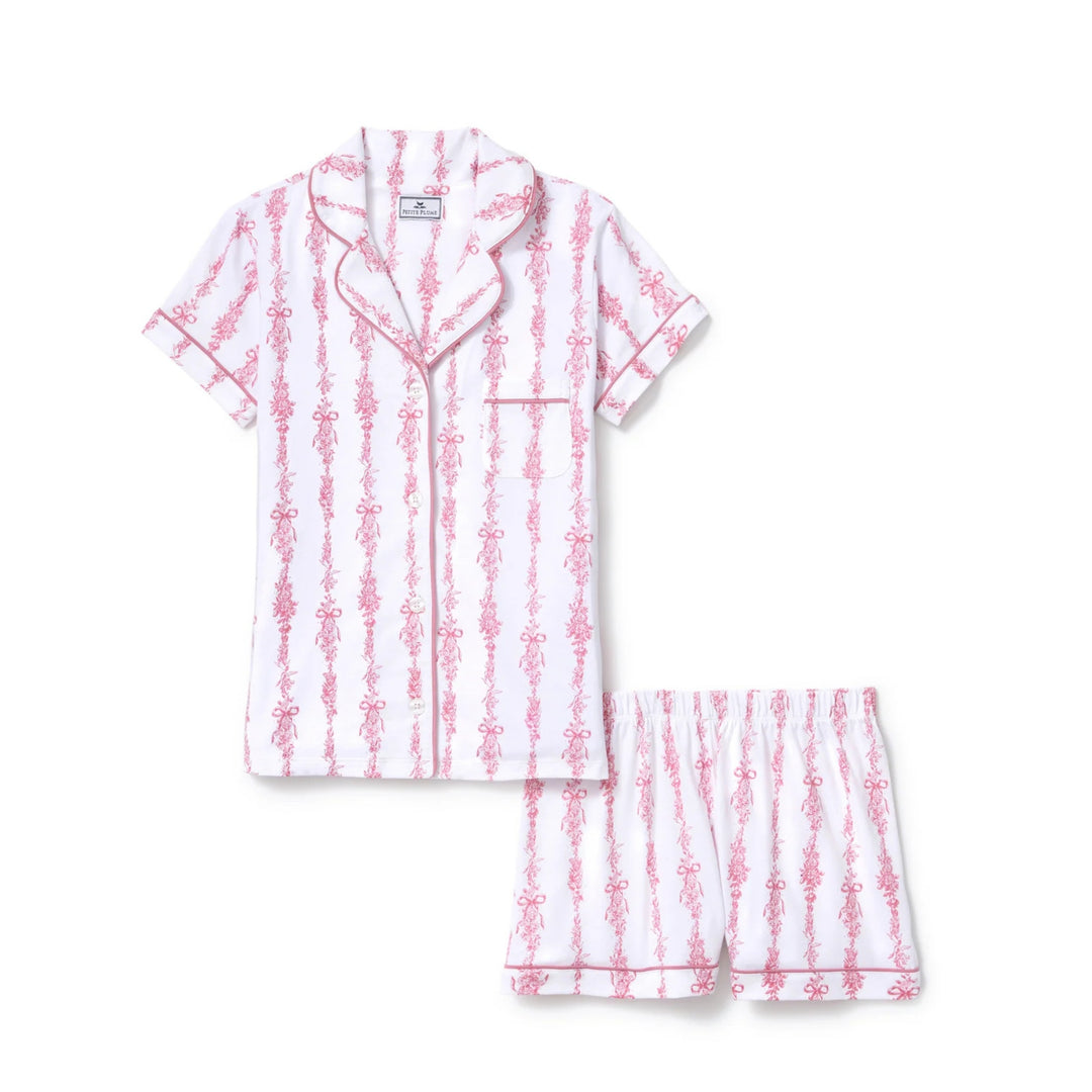 Women's Pima Shortie Short Set in Pink Mayfair Toile
