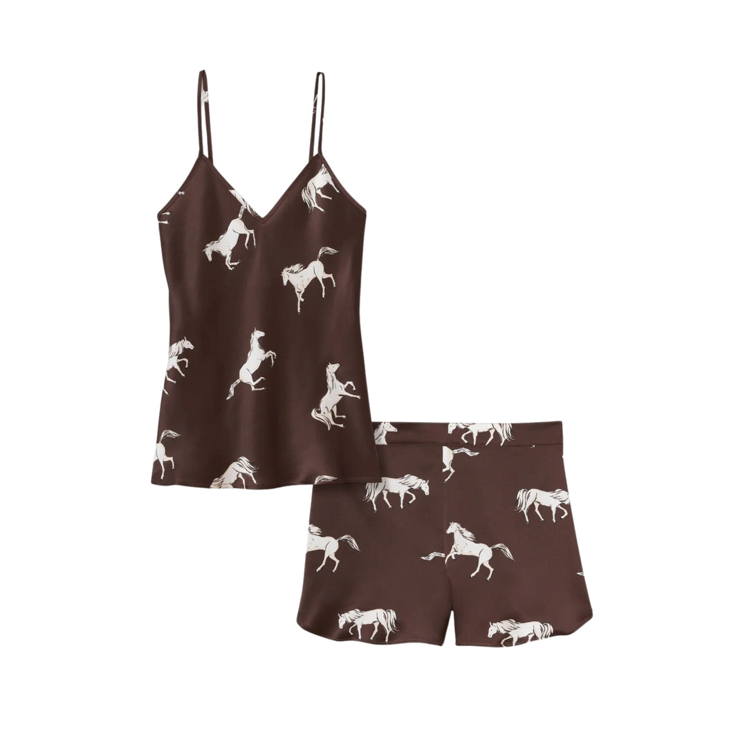 Women's Silk Cami Short Set in Highgrove Equestrian