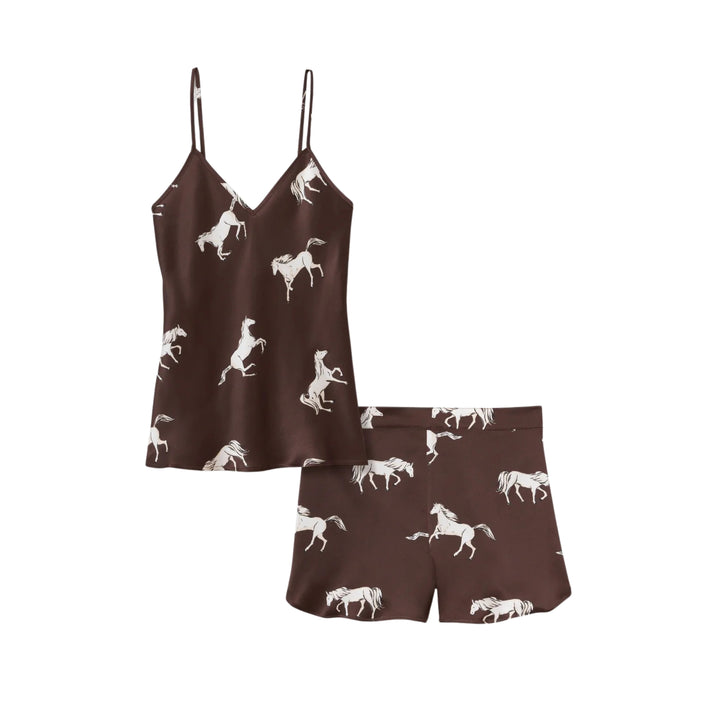 Women's Silk Cami Short Set in Highgrove Equestrian