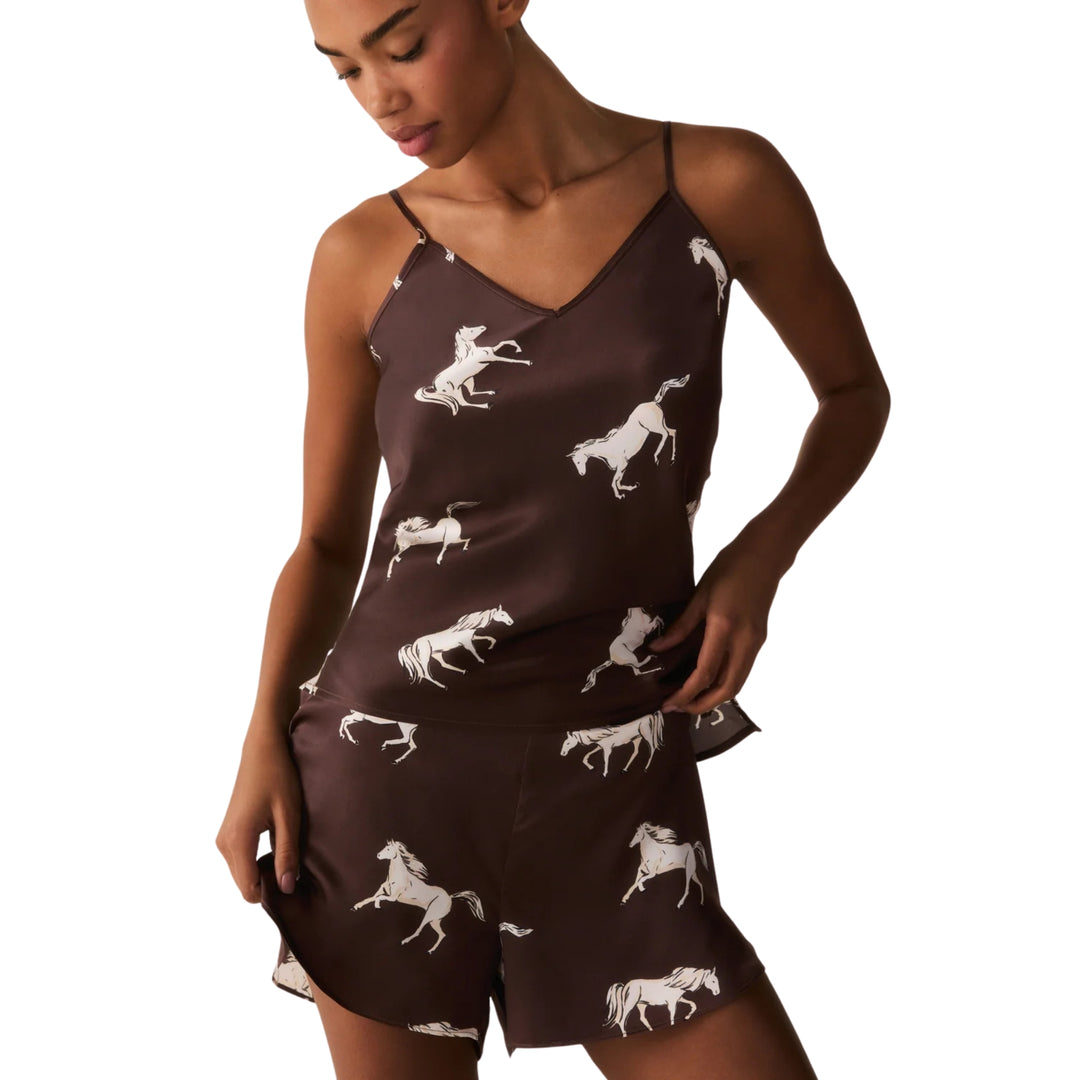 Women's Silk Cami Short Set in Highgrove Equestrian