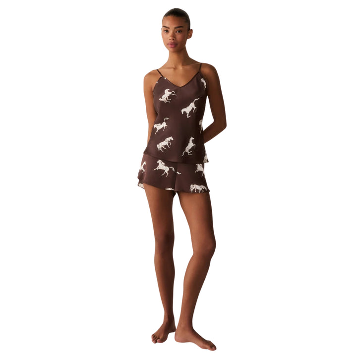 Women's Silk Cami Short Set in Highgrove Equestrian