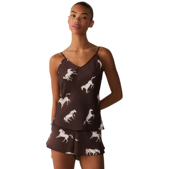 Women's Silk Cami Short Set in Highgrove Equestrian