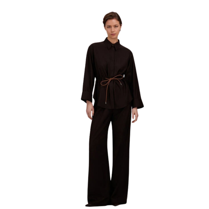 Wool Flannel Trouser in Dark Chocolate