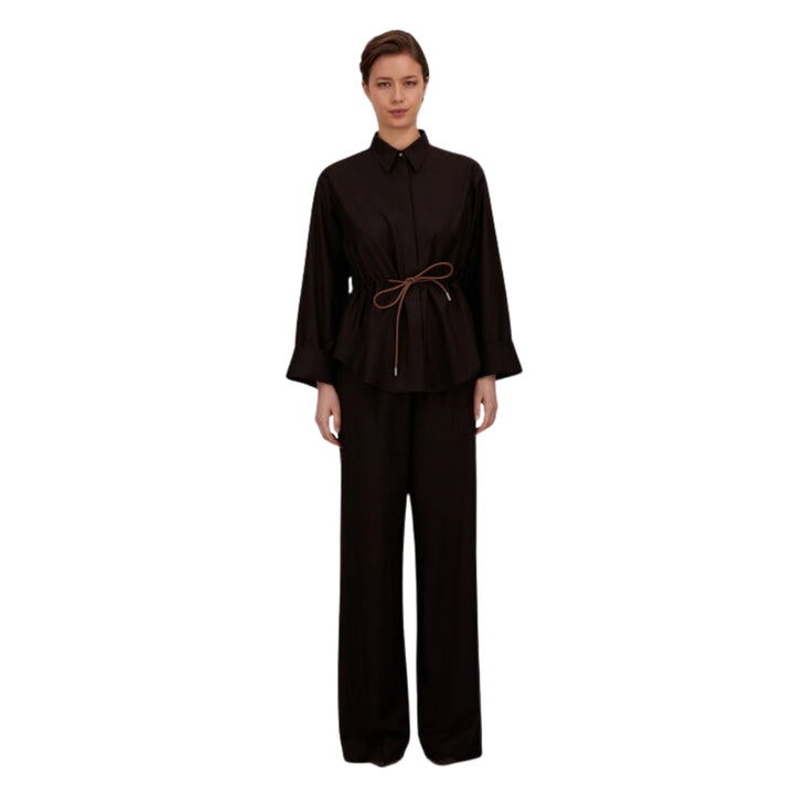 Wool Flannel Trouser in Dark Chocolate