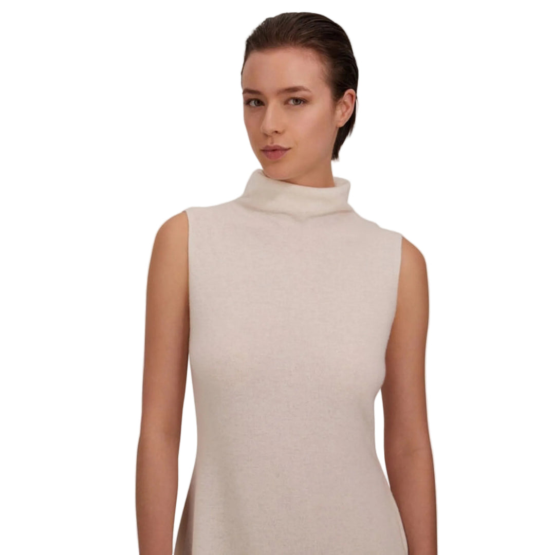 Wool and Cashmere Stocking-Stitch Dress in Milk White