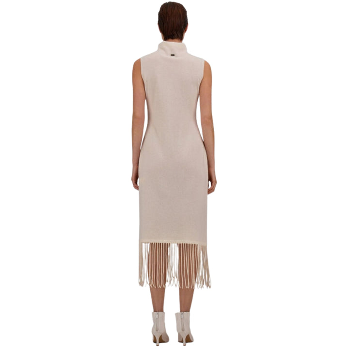 Wool and Cashmere Stocking-Stitch Dress in Milk White