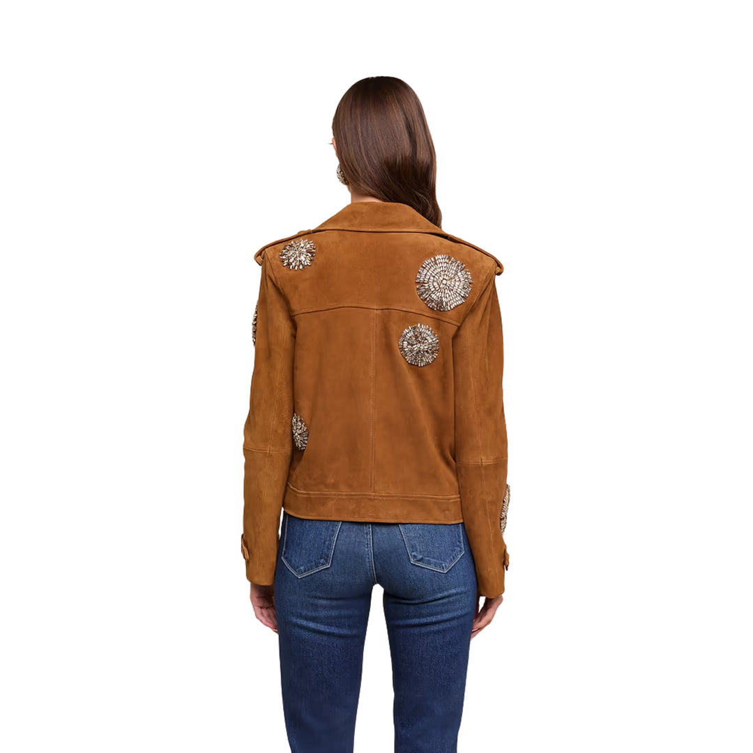 Xoey Crystal Cropped Trench in Walnut