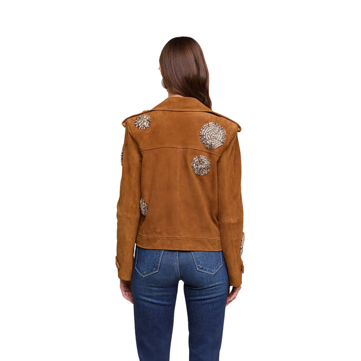 Xoey Crystal Cropped Trench in Walnut
