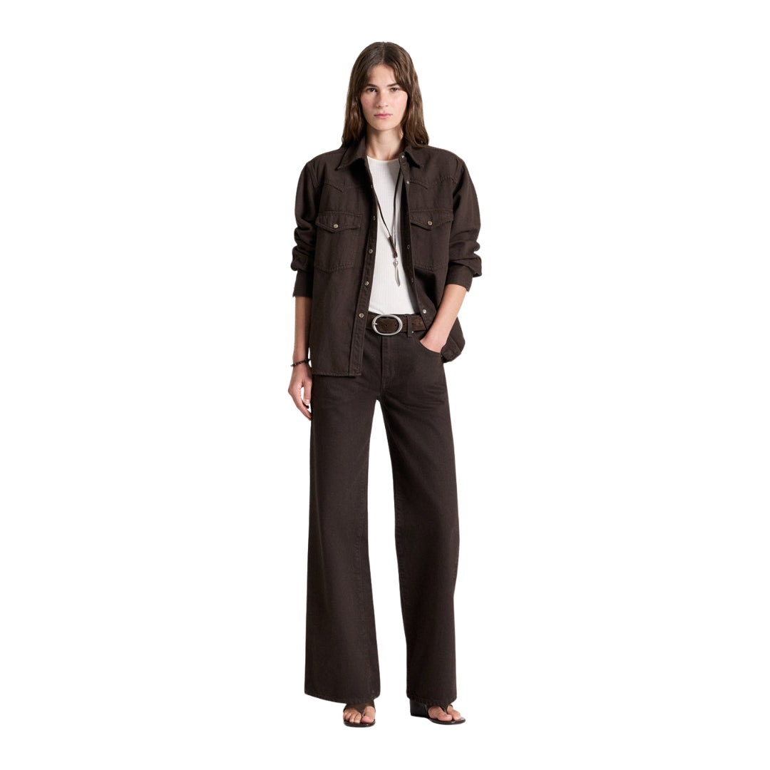 Yellowstone Japanese Denim Shirt in Chocolate