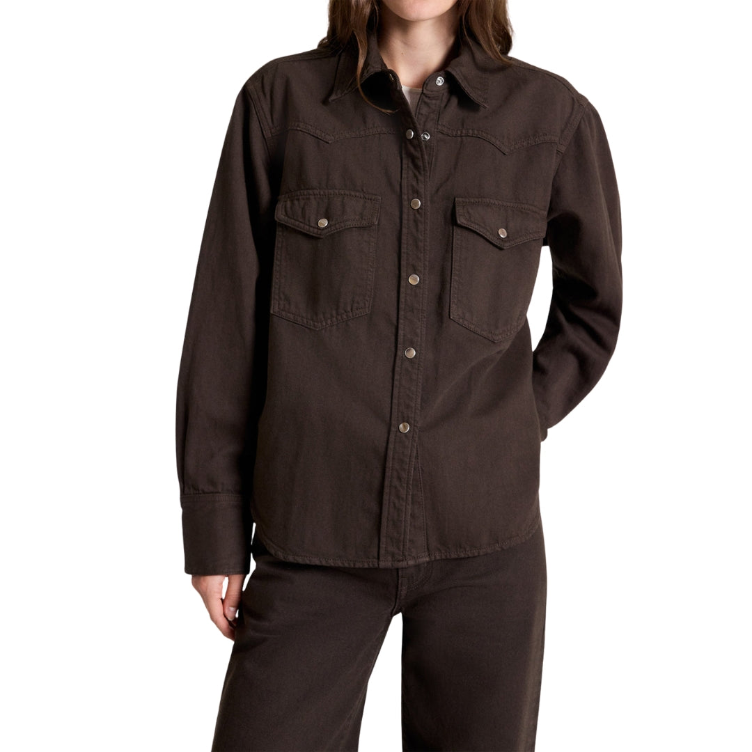 Yellowstone Japanese Denim Shirt in Chocolate