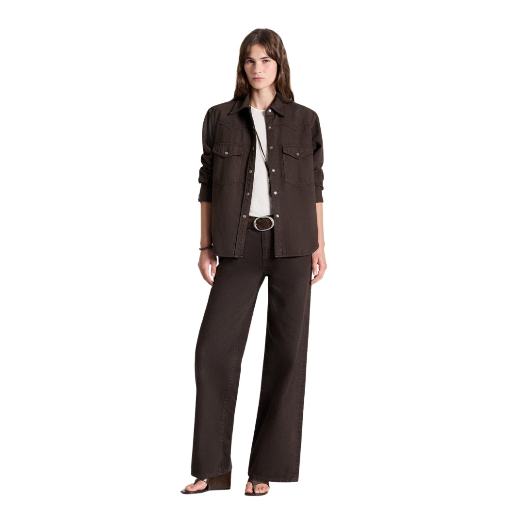 Yellowstone Japanese Denim Shirt in Chocolate
