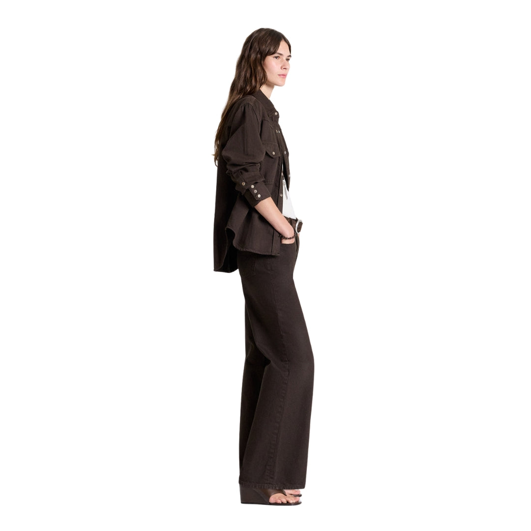 Yellowstone Japanese Denim Shirt in Chocolate