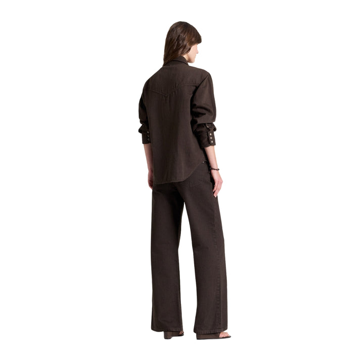 Yellowstone Japanese Denim Shirt in Chocolate