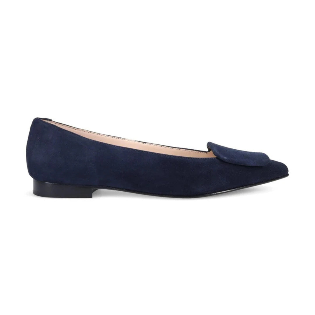 Yuna Suede Flat in French Navy