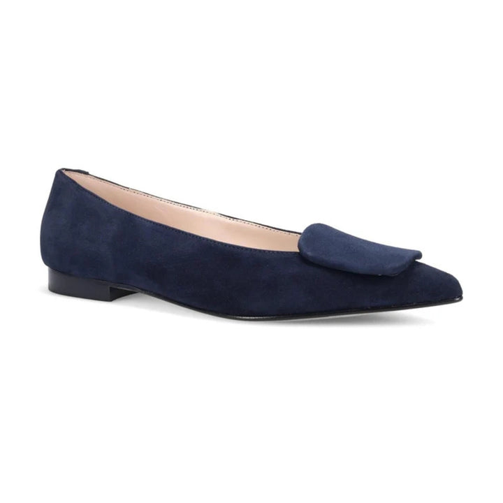 Yuna Suede Flat in French Navy