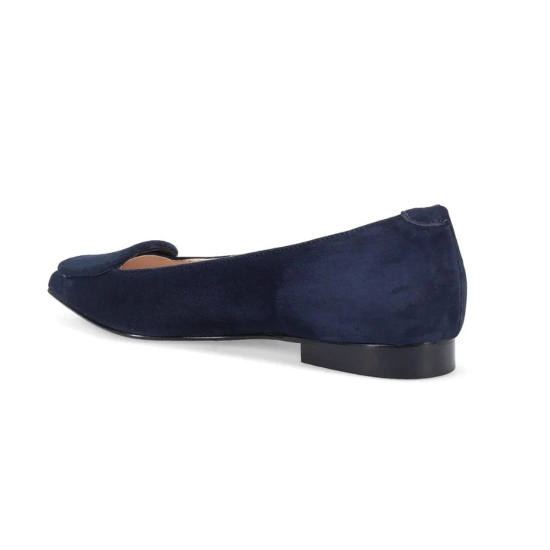 Yuna Suede Flat in French Navy