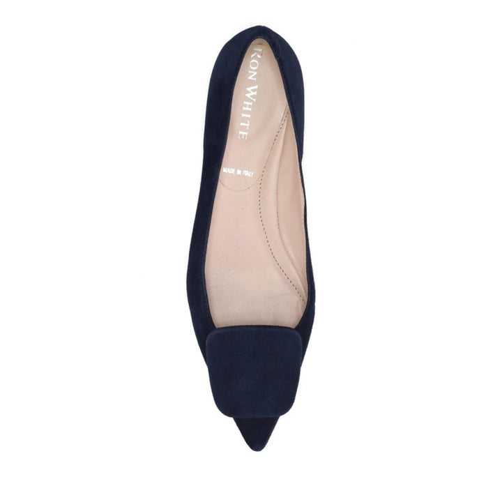 Yuna Suede Flat in French Navy