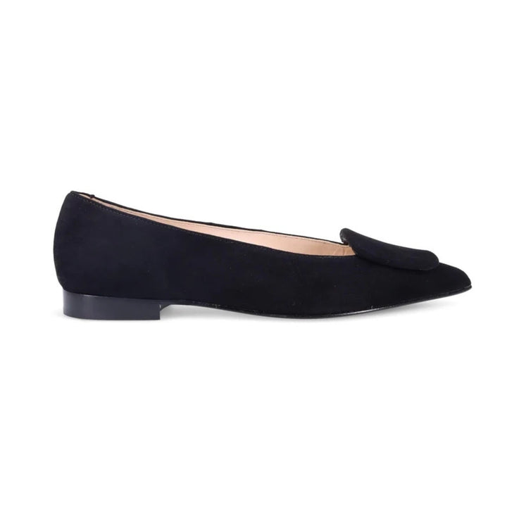 Yuna Suede Flat in Onyx