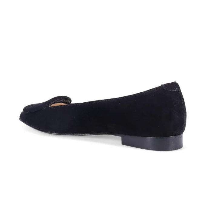 Yuna Suede Flat in Onyx