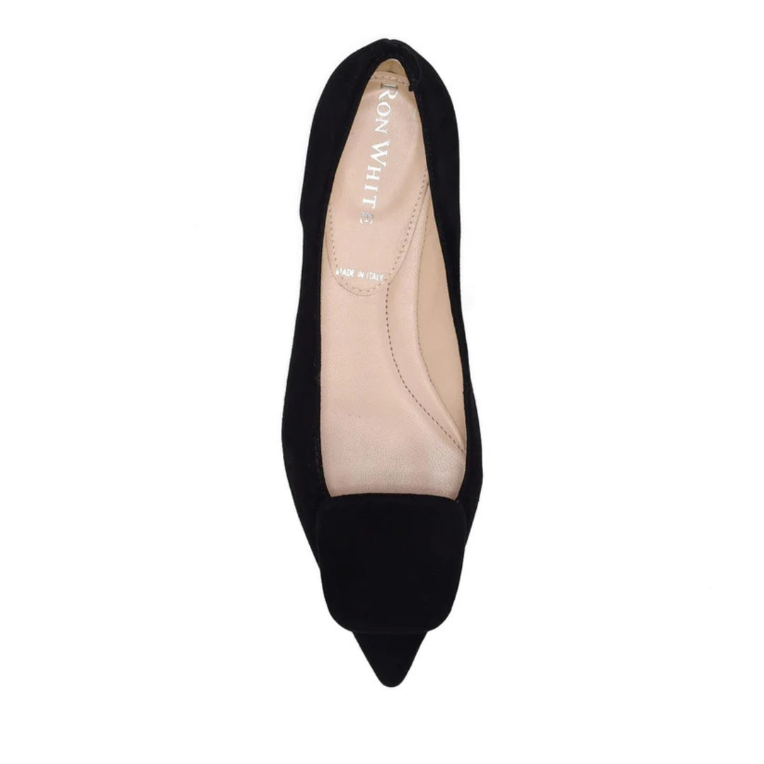 Yuna Suede Flat in Onyx