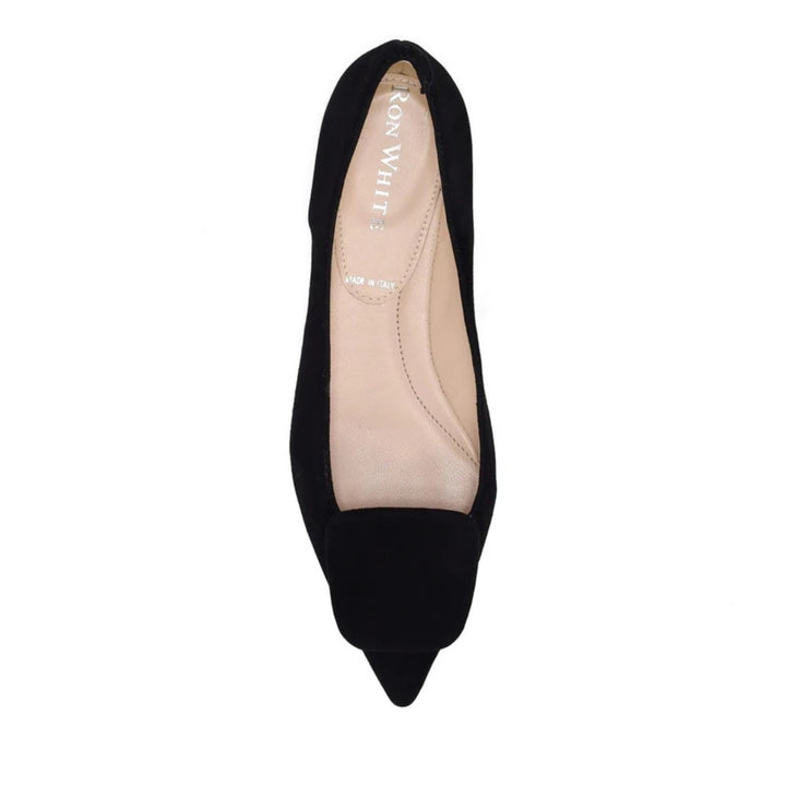Yuna Suede Flat in Onyx