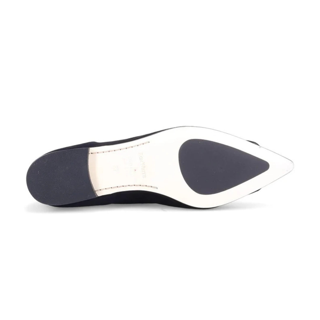 Yuna Suede Flat in Onyx