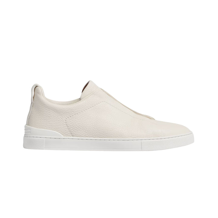 Triple Stitch Low Top Sneaker - White Deerskin