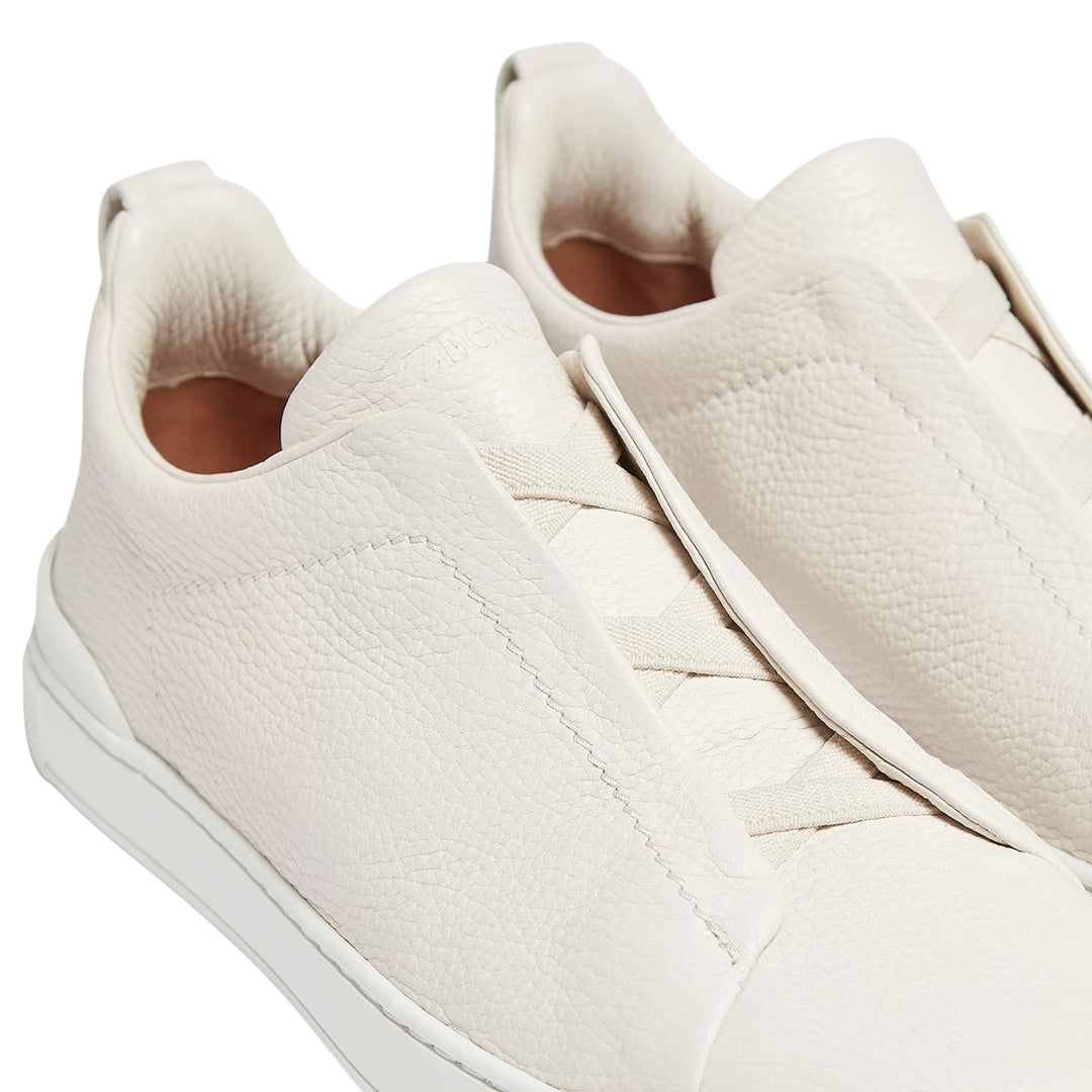 Triple Stitch Low Top Sneaker - White Deerskin
