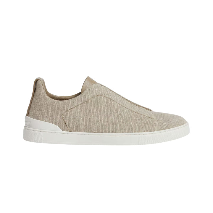 Triple Sitich Low Top Sneaker - Light Beige Cotton Linen