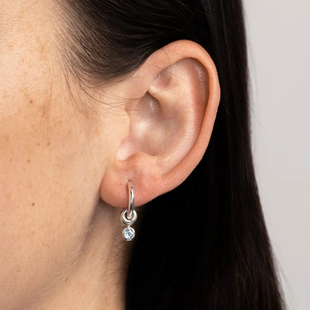 Zahra Hoops YG White Diamond 2 Annulets - .22tcw
