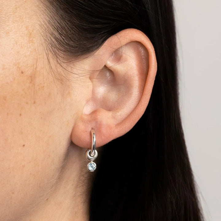 Zahra Hoops YG White Diamond 2 Annulets - .22tcw