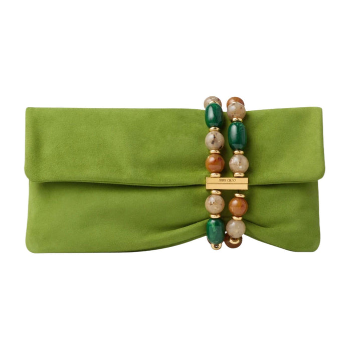 Zandra Clutch in Clover Suede
