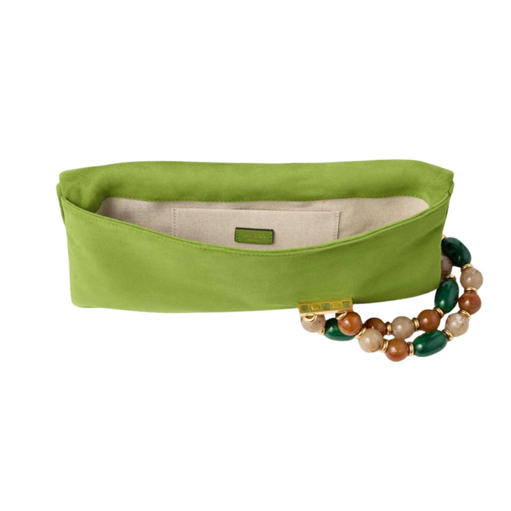 Zandra Clutch in Clover Suede