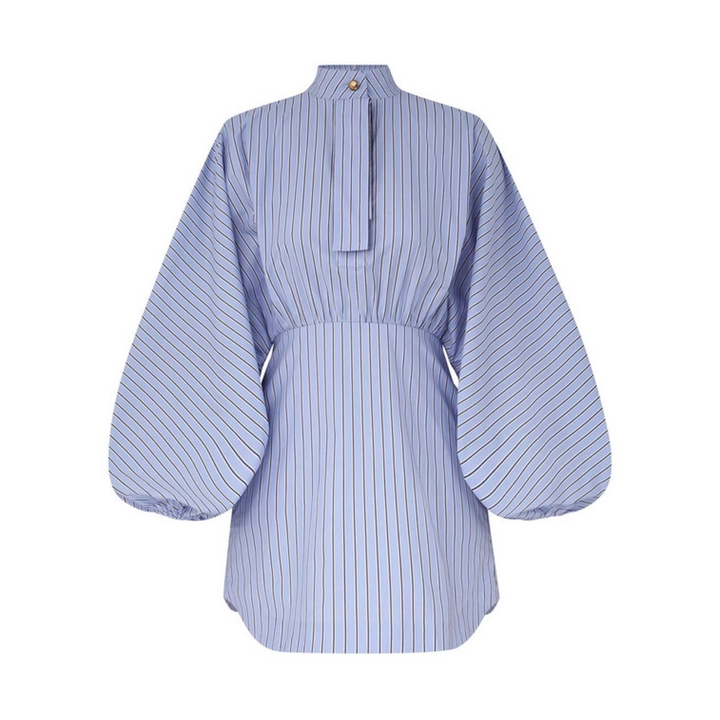 Drawstring Stripe Mini Dress