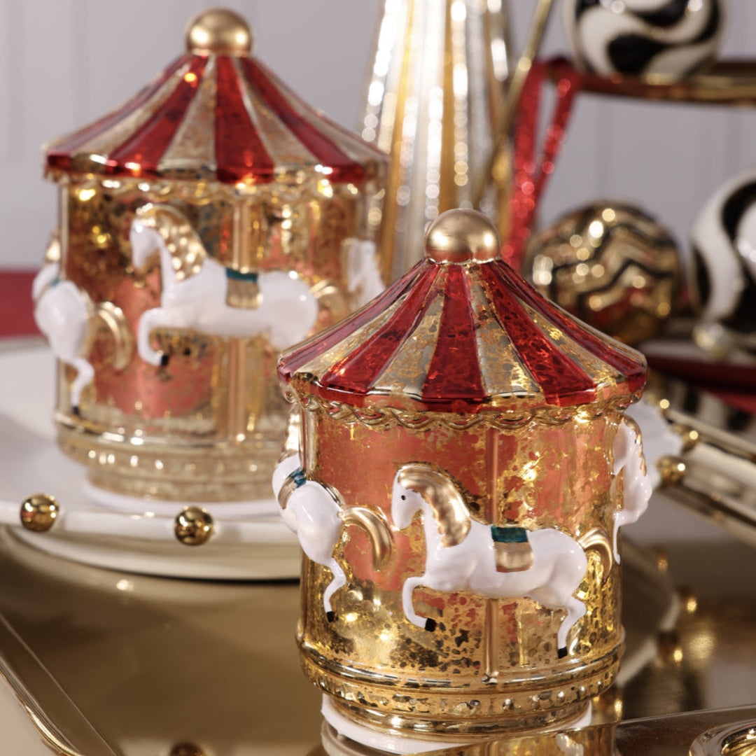 Sparkle Spin LED Carousel in Red