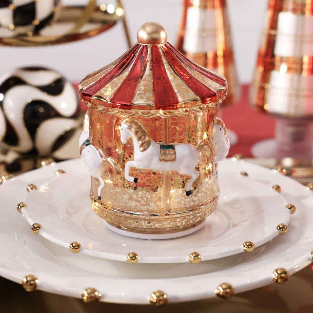 Sparkle Spin LED Carousel in Red