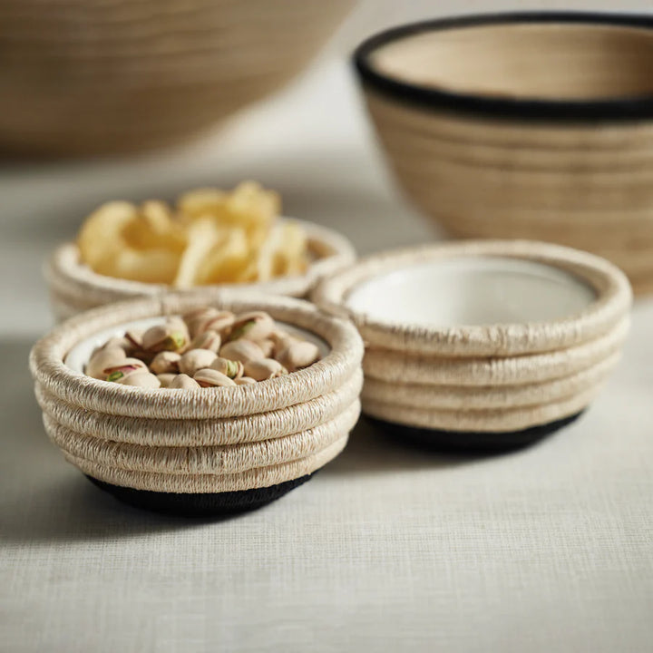 Martigues Coiled Abaca Three Section Condiment Bowl