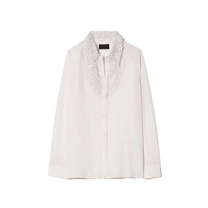 Zola Lace Silk Shirt in Ivory