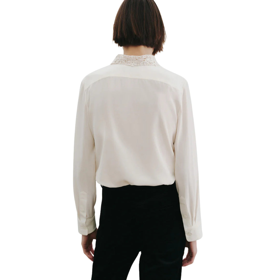 Zola Lace Silk Shirt in Ivory