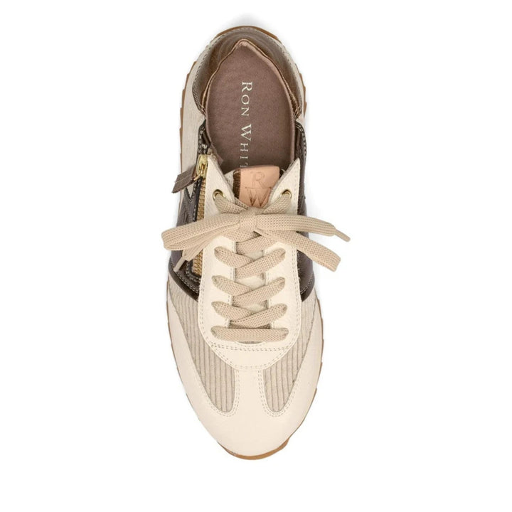 Zuri Corderoy Sneaker in Ivory