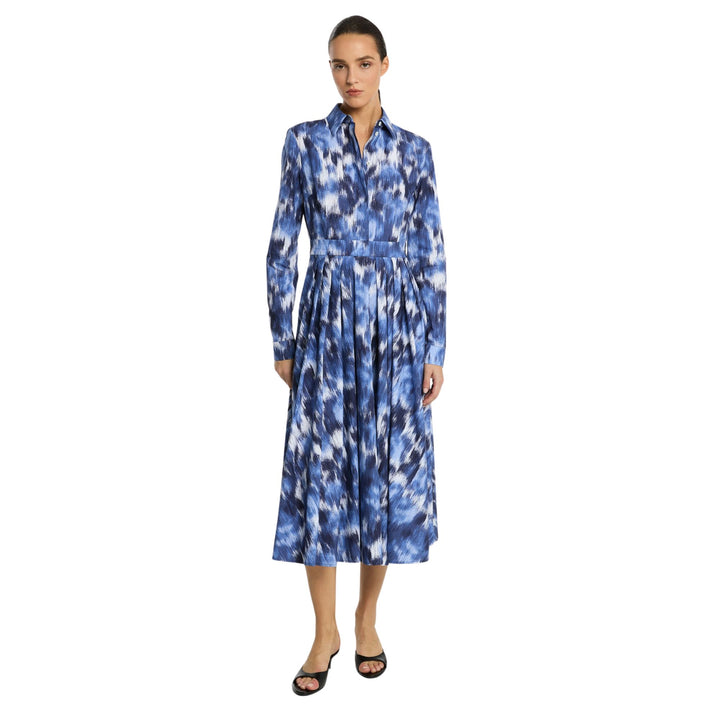 Poplin Shirt Dress - Riviera/Optic White