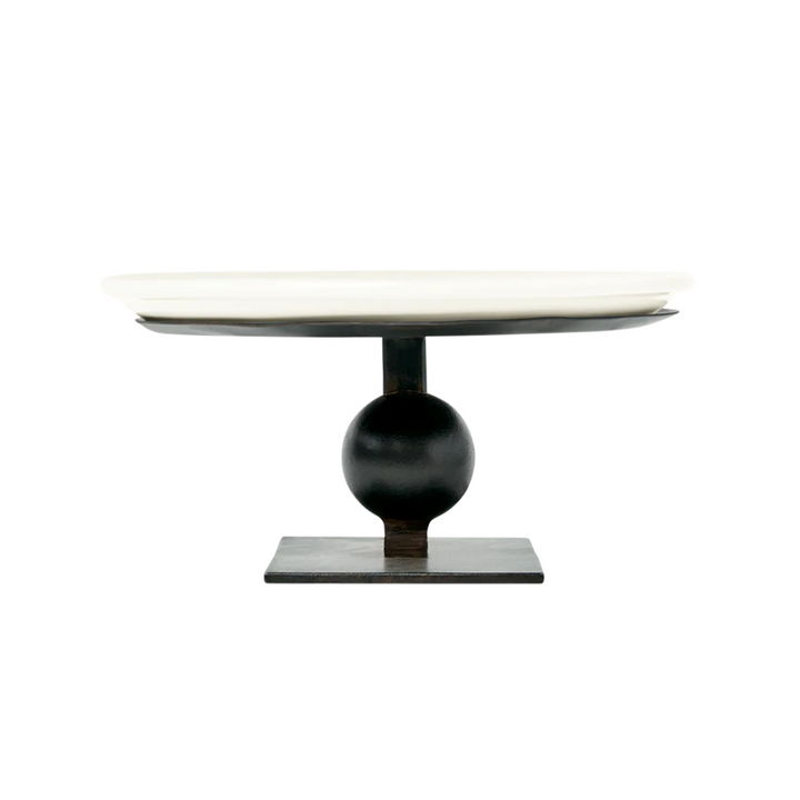 Cer Mica Blanca Redonda Platter