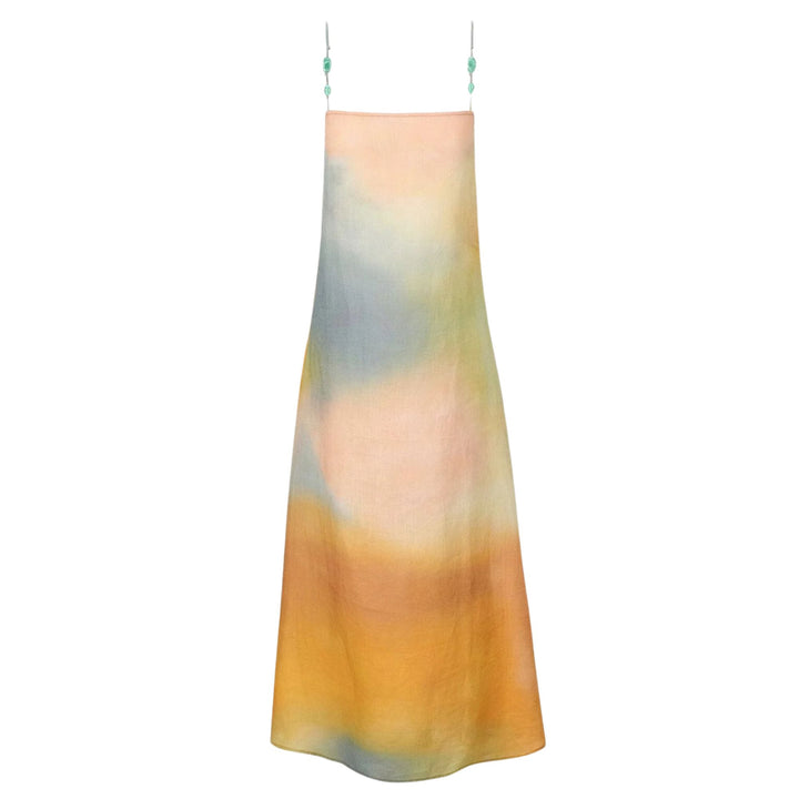 Laura Linen Dress in Pastel Clouds