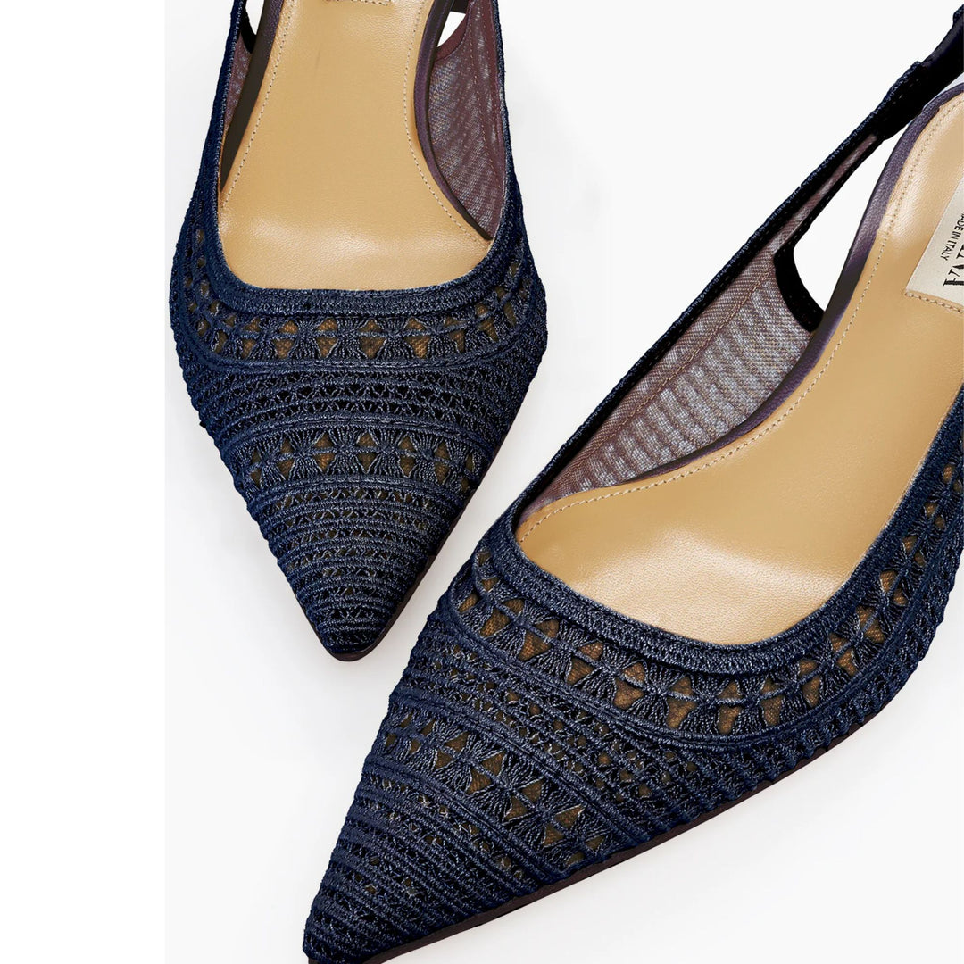 Trieste 35 Slingback Pump in Navy