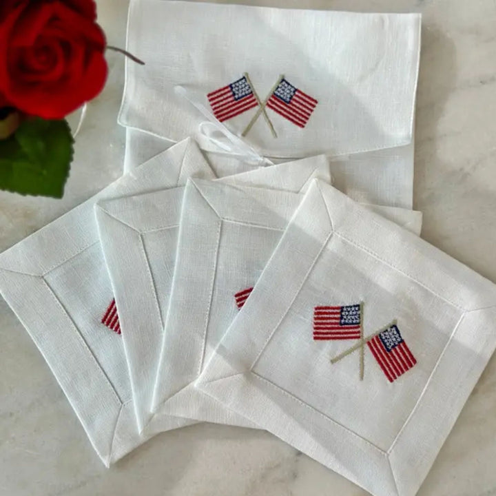 American Flag Cocktail Napkin