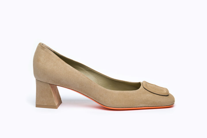 Beige Suede Pump