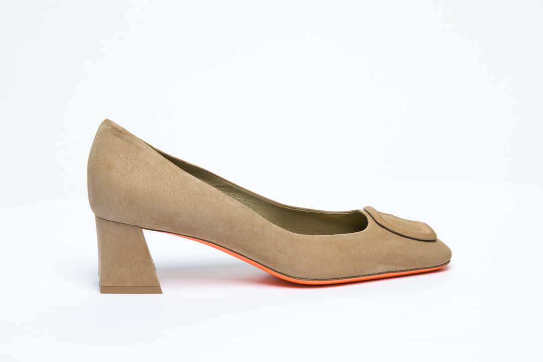 Beige Suede Pump