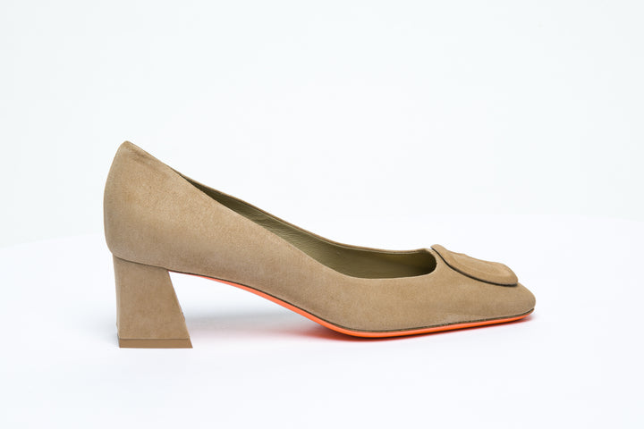 Beige Suede Pump